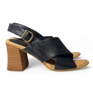 BORN, Black Leather Tessa Sandal, Size 9M NWOT!